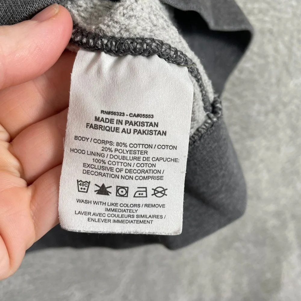 Nike‎ Fleece Hoodie Mens XL Charcoal Gray Distressed Pullover Logo